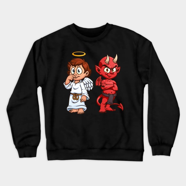 Angel and devil Crewneck Sweatshirt by memoangeles